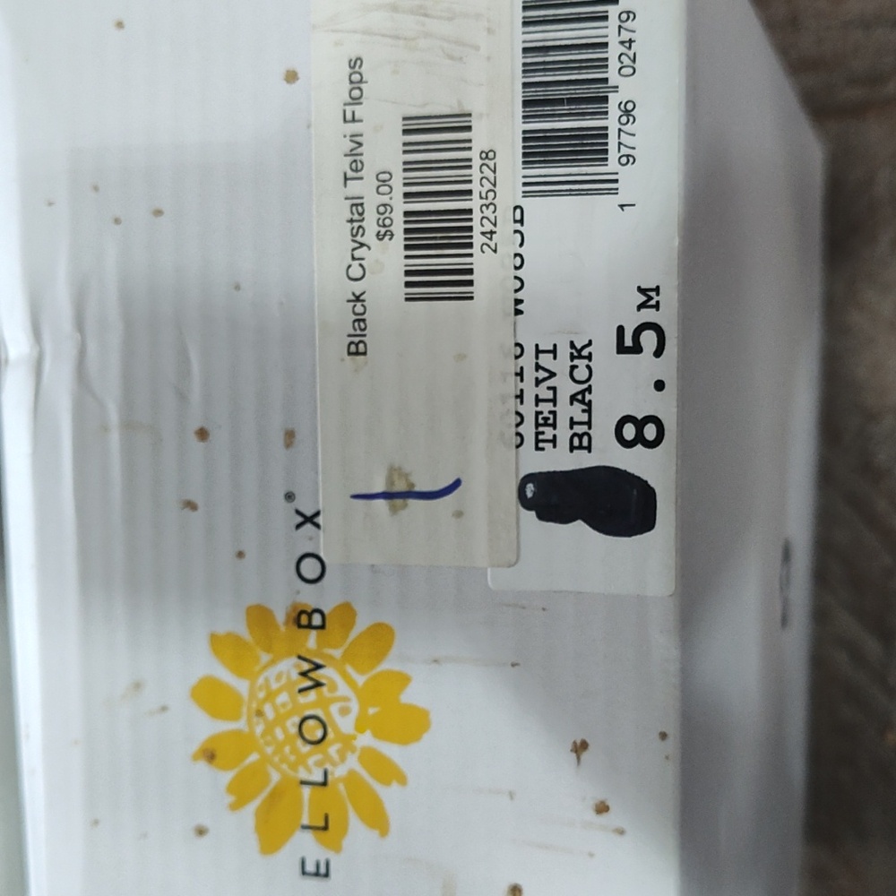 Yellow Box Black Sparkle Wedge Sandals - Picture 5 of 5
